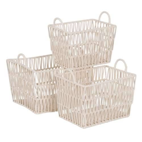Set Košara Bijela Uže 45 x 35 x 36 cm (3 Dijelovi) Cijena