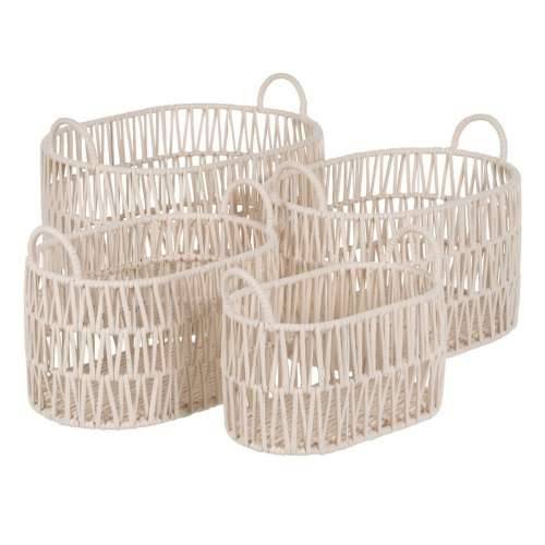Set Košara Bijela Uže 50 x 36 x 36 cm (4 kom.) Cijena