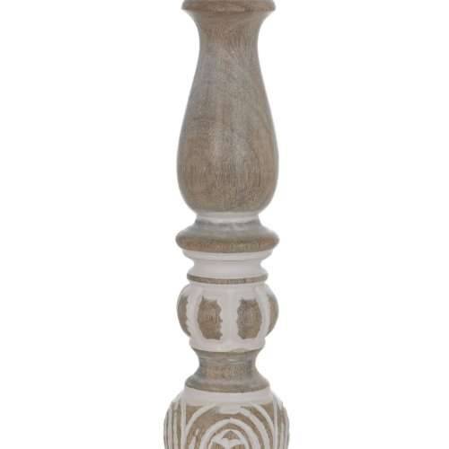 Svijećnjak Bijela Prirodno Željezo Drvo Manga 14 x 14 x 45,72 cm Cijena