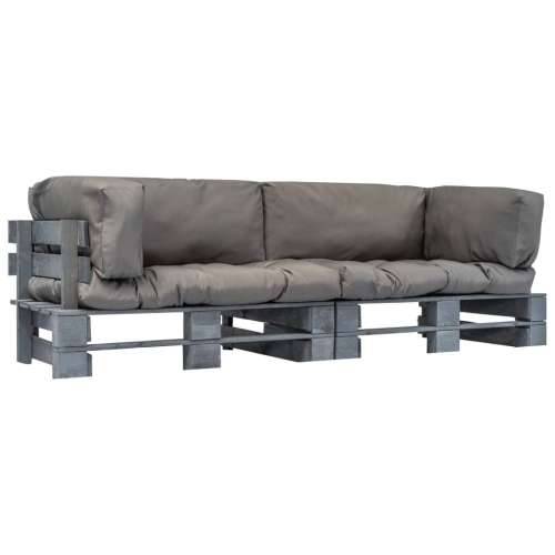 Vrtna garnitura - 2-dijelni set vrtnih sofa od paleta od borovine s jastucima - Siva 2 Cijena