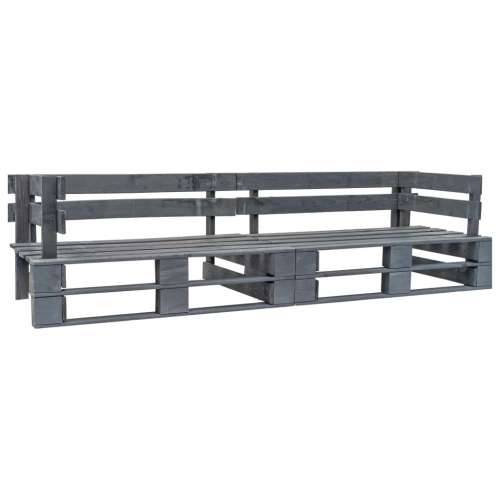 Vrtna garnitura - 2-dijelni set vrtnih sofa od paleta od borovine s jastucima - Siva 2 Cijena