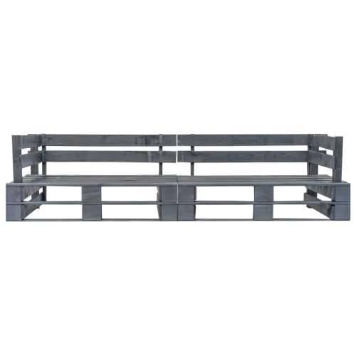 Vrtna garnitura - 2-dijelni set vrtnih sofa od paleta od borovine s jastucima - Siva 2 Cijena