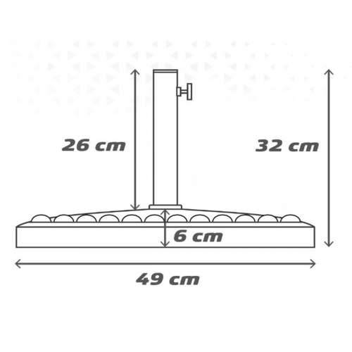 Bază pentru Umbrelă de Soare Aktive 49 x 32 x 49 cm Čelik Polirezin Cijena