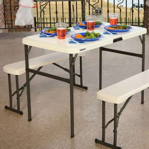Sklopivi stol Lifetime Krema 106,5 x 73,5 x 61 cm Čelik Plastika Cijena