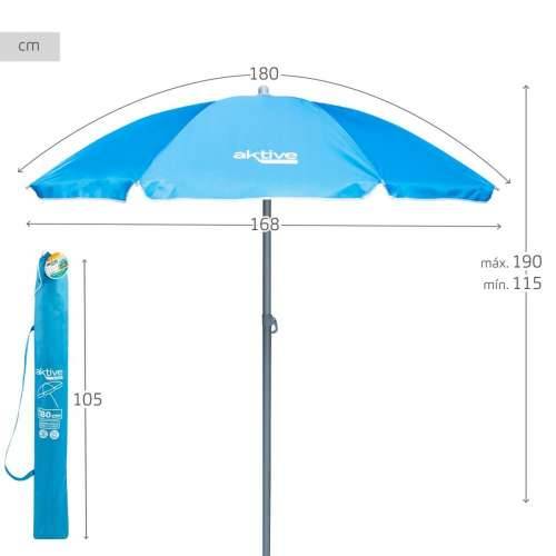 Saulessargs Aktive UV50 Ø 180 cm Plava Poliester Aluminij 180 x 187,5 x 180 cm (12 kom.) Cijena