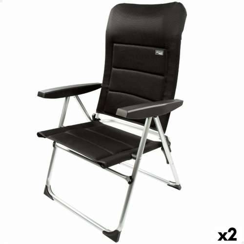 Stolica za za plažu Aktive Deluxe Sklopiv Crna 49 x 105 x 59 cm (2 kom.) Cijena