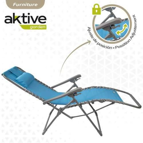 Pludmales guļamkrēsls Aktive Tekstils Plava 160 x 76 x 52 cm Cijena