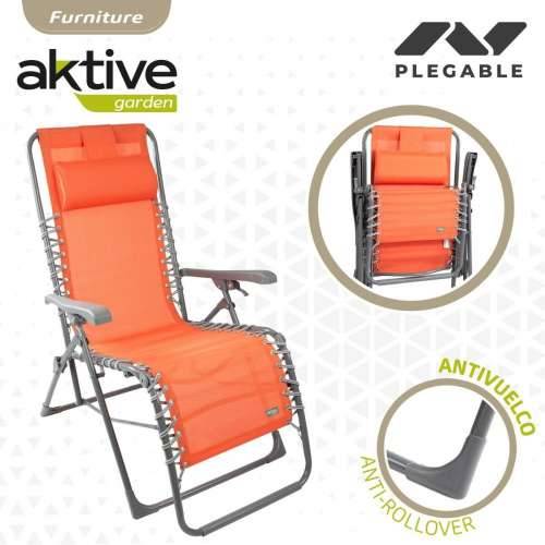 Pludmales guļamkrēsls Aktive Tekstils Oranžna 160 x 76 x 52 cm Cijena