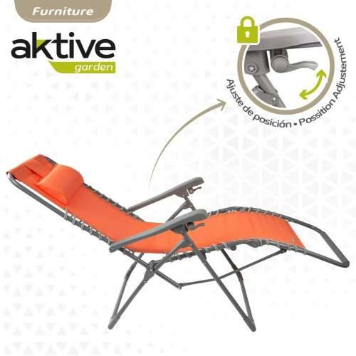 Pludmales guļamkrēsls Aktive Tekstils Oranžna 160 x 76 x 52 cm Cijena