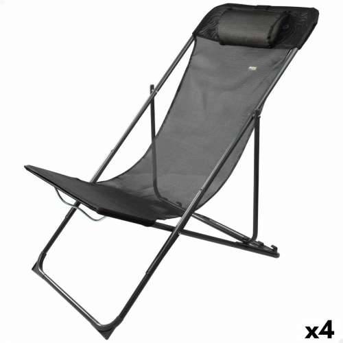 Ležaljka s nagibom Aktive Crna 53 x 87 x 78 cm (4 kom.) Cijena