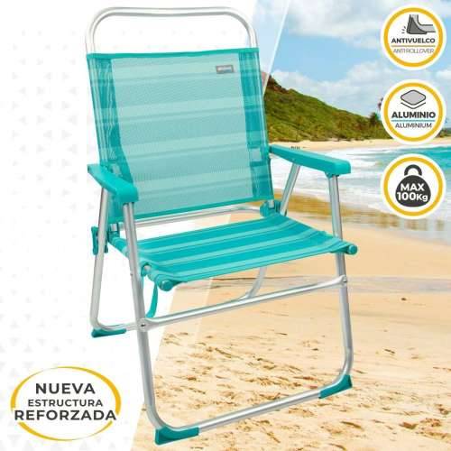 Stolica za za plažu Aktive Turkizno 48 x 88 x 50 cm Aluminij Sklopiv (4 kom.) Cijena