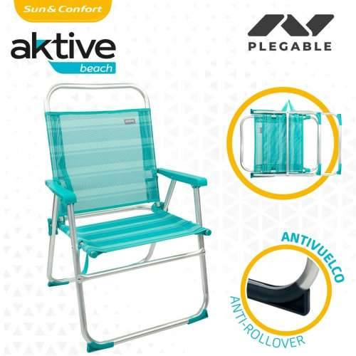 Stolica za za plažu Aktive Turkizno 48 x 88 x 50 cm Aluminij Sklopiv (4 kom.) Cijena