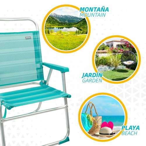 Stolica za za plažu Aktive Turkizno 48 x 88 x 50 cm Aluminij Sklopiv (4 kom.) Cijena