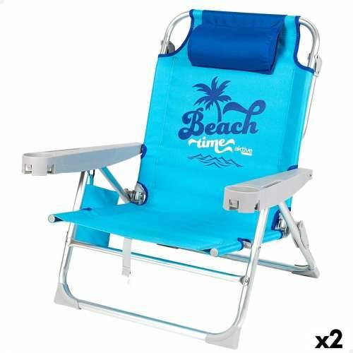 Stolica za za plažu Aktive Sklopiv Plava 53 x 80 x 58 cm (2 kom.) Cijena