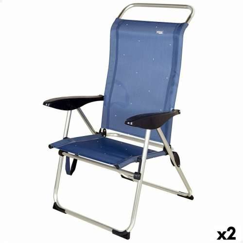 Stolica za za plažu Aktive Mornarsko plava 47 x 108 x 59 cm (2 kom.) Cijena