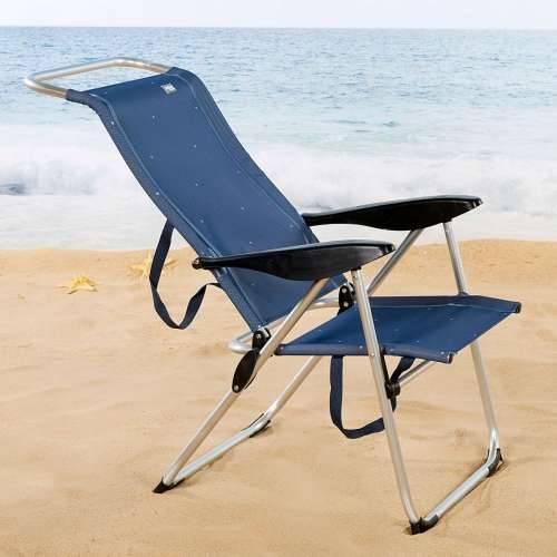 Stolica za za plažu Aktive Mornarsko plava 47 x 108 x 59 cm (2 kom.) Cijena