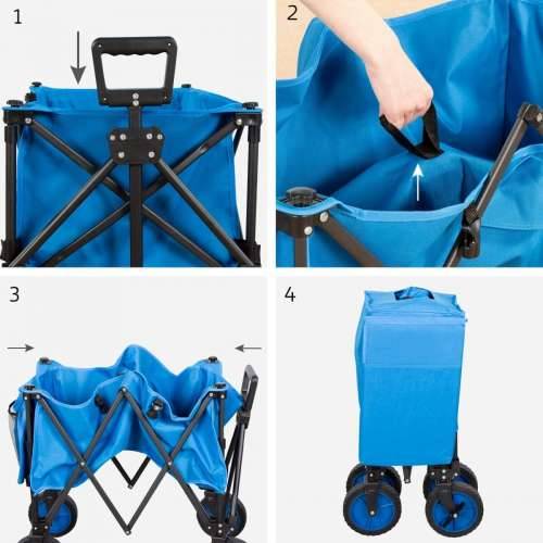 Višenamjenska Kolica Aktive Plava Crna Poliester PVC Čelik 88 x 108 x 47 cm Sklopiv Plaža Cijena