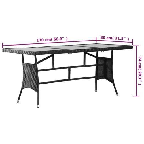 Vrtni stol crni 170 x 80 x 74 cm poli ratan Cijena