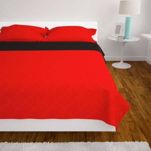 131552 Double-sided Quilted Bedspread Red and Black 170x210 cm Cijena