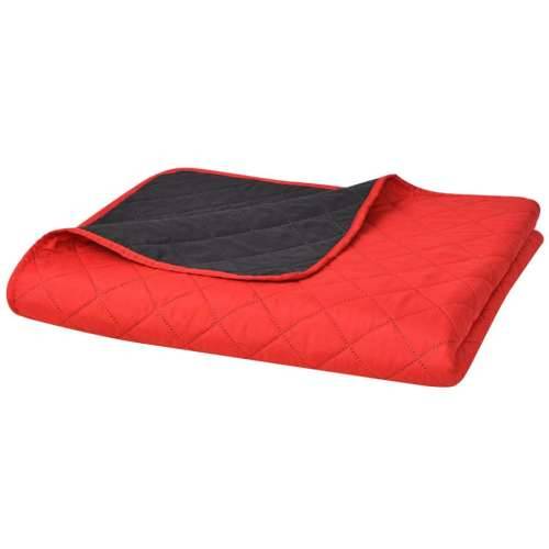 131554 Double-sided Quilted Bedspread Red and Black 230x260 cm Cijena