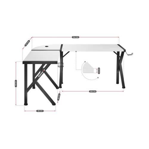 Pisaći stol Huzaro Hero 6.3 Bijela Crna Čelik Ugljična vlakna 154 x 74 x 117 cm Cijena
