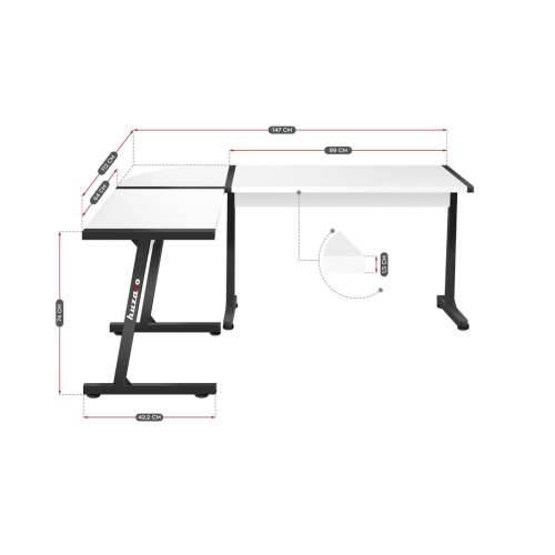 Pisaći stol Huzaro HZ-Hero 6.0 Bijela Čelik Ugljična vlakna 178 x 4 x 112 cm Cijena