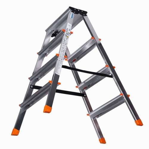 Ljestve na preklop sa četiri koraka Krause 120403 Srebrna Aluminij Cijena