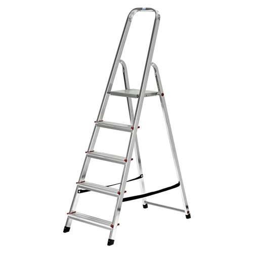 Ljestve na preklop sa 5 koraka Krause 729 Srebrna Nehrđajući Čelik Aluminij Cijena