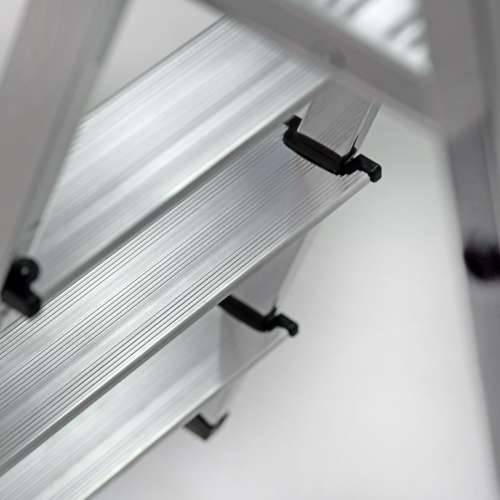 Ljestve na preklop sa 5 koraka Krause 729 Srebrna Nehrđajući Čelik Aluminij Cijena