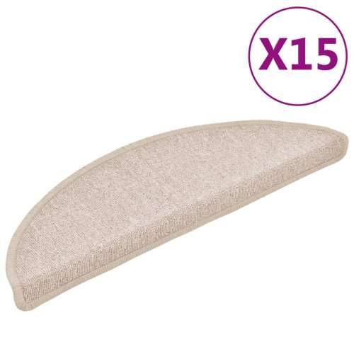 Otirači za stepenice 15 kom bež 56 x 17 x 3 cm - Sivo-smeđa 56 x 17 x 3 cm 15 Cijena