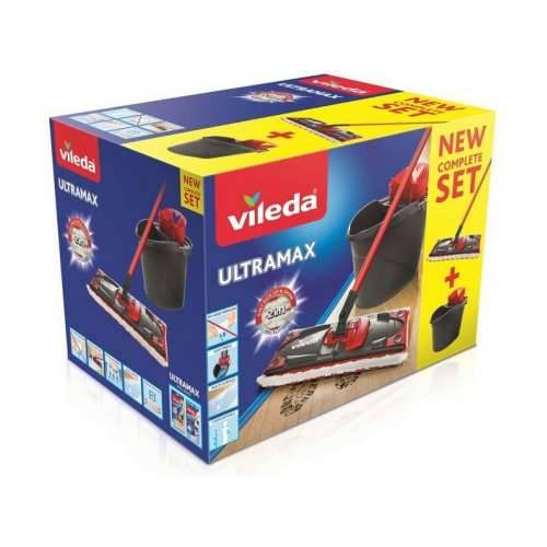 Brisač s Kantom Dvostrukog Djelovanja Vileda Ultramax Mop Set Crna Crvena mikrovlakna Cijena