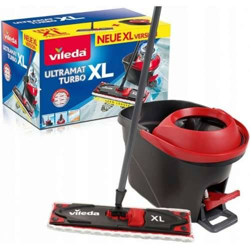 Mop with Bucket Vileda Ultramat Turbo XL Crna Crvena Mikrovlakna Cijena