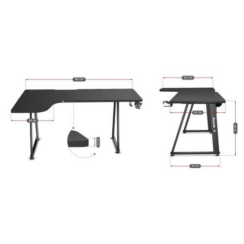 Pisaći stol Huzaro HZ-Hero 7.7 Crna 160 x 60 cm Cijena