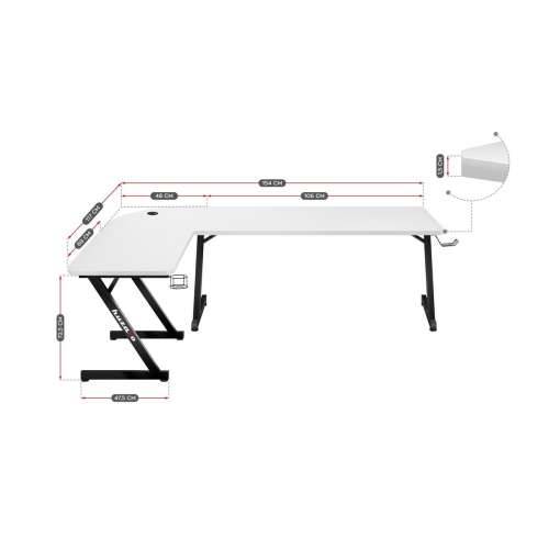 Pisaći Stol Gaming Huzaro HZ-Hero 7.0 Bijela Crna Ugljična vlakna 154 x 72,5 x 117 cm Cijena