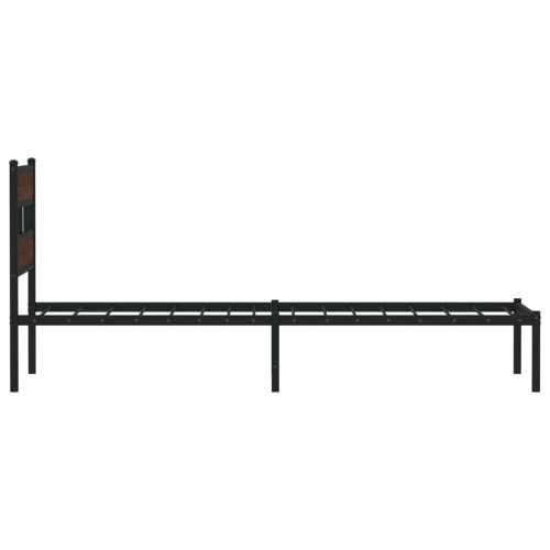 Okvir kreveta bez madraca s uzglavljem boja hrasta 90x200 cm - Smeđi hrast 90 x 200 cm s uzglavljem Cijena