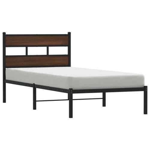 Okvir kreveta bez madraca s uzglavljem boja hrasta 100x200 cm - Smeđi hrast 100 x 200 cm s uzglavljem Cijena