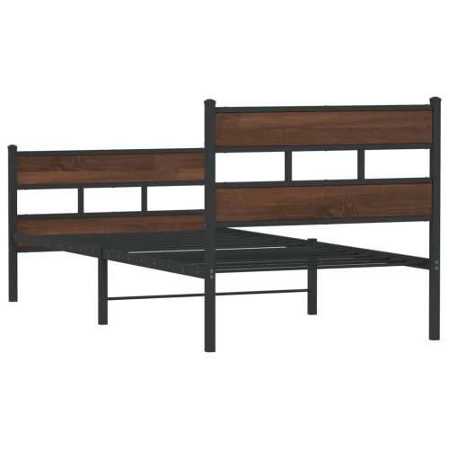 Okvir kreveta bez madraca s uzglavljem i podnožjem 107x203 cm - Smeđi hrast 107 x 203 cm s uzglavljem i podnožjem Cijena