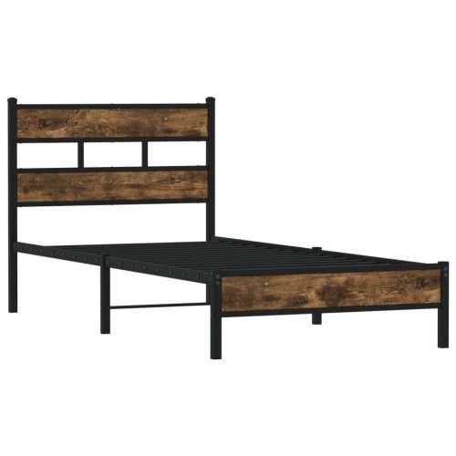Okvir kreveta bez madraca s uzglavljem boja hrasta 75x190 cm - Dimljeni hrast 75 x 190 cm s uzglavljem i niskim podnožjem Cijena