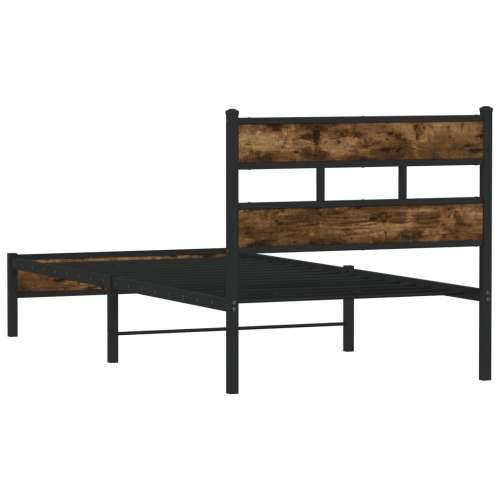 Okvir kreveta bez madraca s uzglavljem boja hrasta 90x190 cm - Dimljeni hrast 90 x 190 cm s uzglavljem i niskim podnožjem Cijena