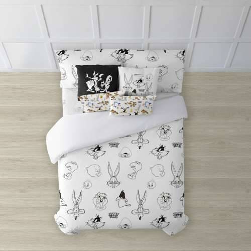 Nordijska navlaka Looney Tunes Looney B&W Bijela black 175 Niti 260 x 240 cm Cijena