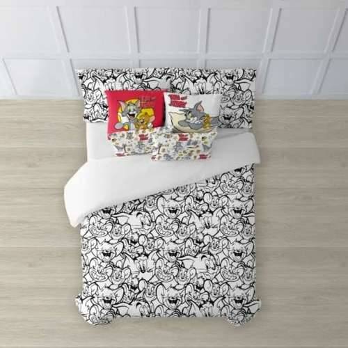 Nordijska navlaka Tom & Jerry B&W Bijela black 175 Niti 220 x 220 cm Cijena