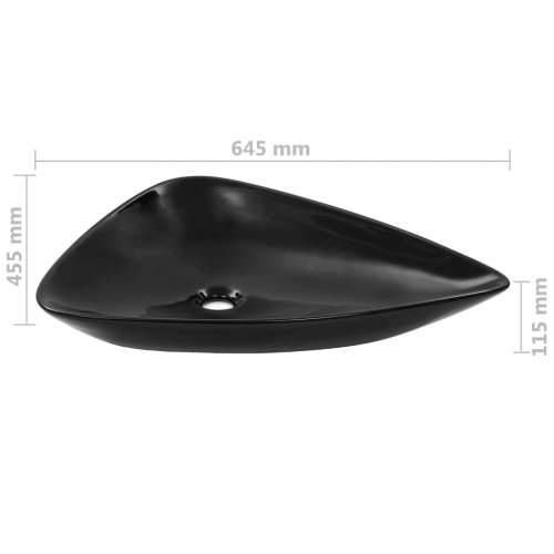 Keramički trokutasti Lavabo - Umivaonik crni 645 x 455 x 115 mm - Crna Cijena