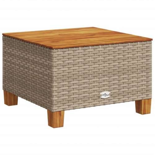 Vrtni stol bež 55 x 55 x 36 cm od poliratana i bagremovog drva - Bež 1 Puno tkanje Cijena