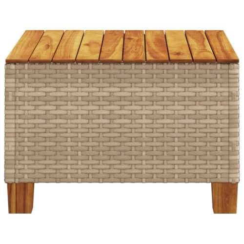 Vrtni stol bež 55 x 55 x 36 cm od poliratana i bagremovog drva - Bež 1 Puno tkanje Cijena