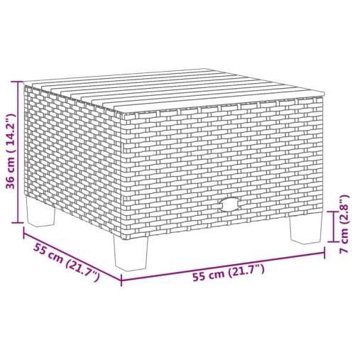Vrtni stol bež 55 x 55 x 36 cm od poliratana i bagremovog drva - Bež 1 Puno tkanje Cijena