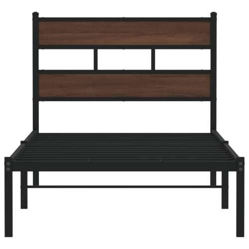 Okvir kreveta bez madraca s uzglavljem boja hrasta 80x200 cm - Smeđi hrast 80 x 200 cm s uzglavljem Cijena