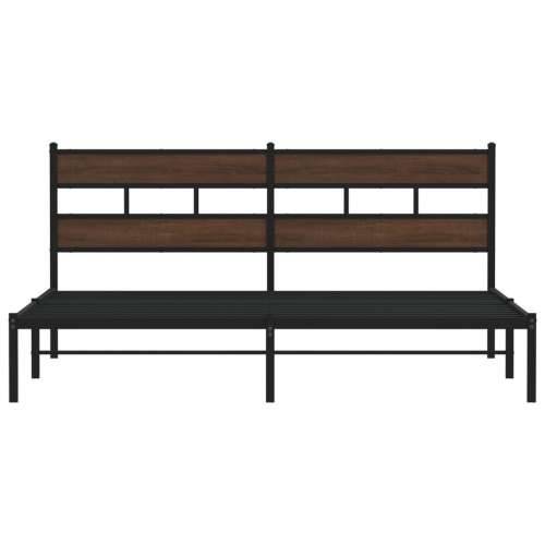 Okvir kreveta bez madraca s uzglavljem boja hrasta 183x213 cm - Smeđi hrast 183 x 213 cm s uzglavljem Cijena