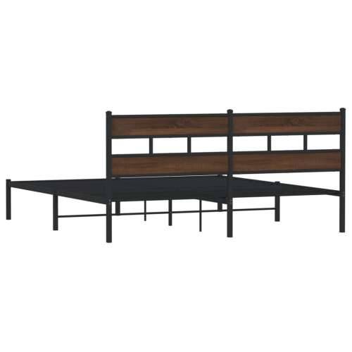 Okvir kreveta bez madraca s uzglavljem boja hrasta 183x213 cm - Smeđi hrast 183 x 213 cm s uzglavljem Cijena