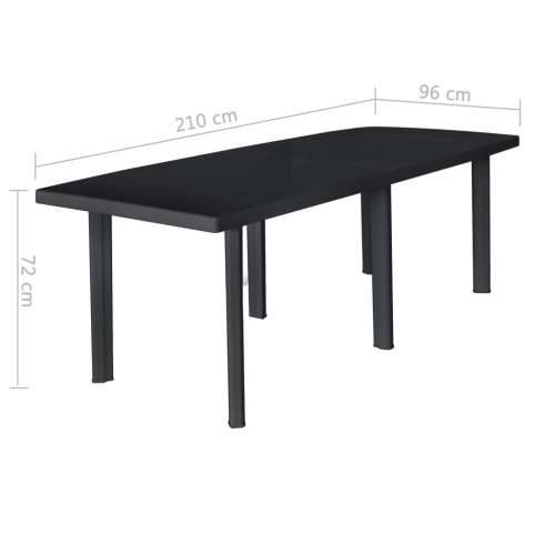 Vrtni stol antracit boje 216 x 90 x 72 cm plastični Cijena