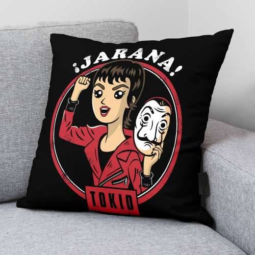 Jastučnica La casa de papel Chibi B Crna Pisana 45 x 45 cm Cijena